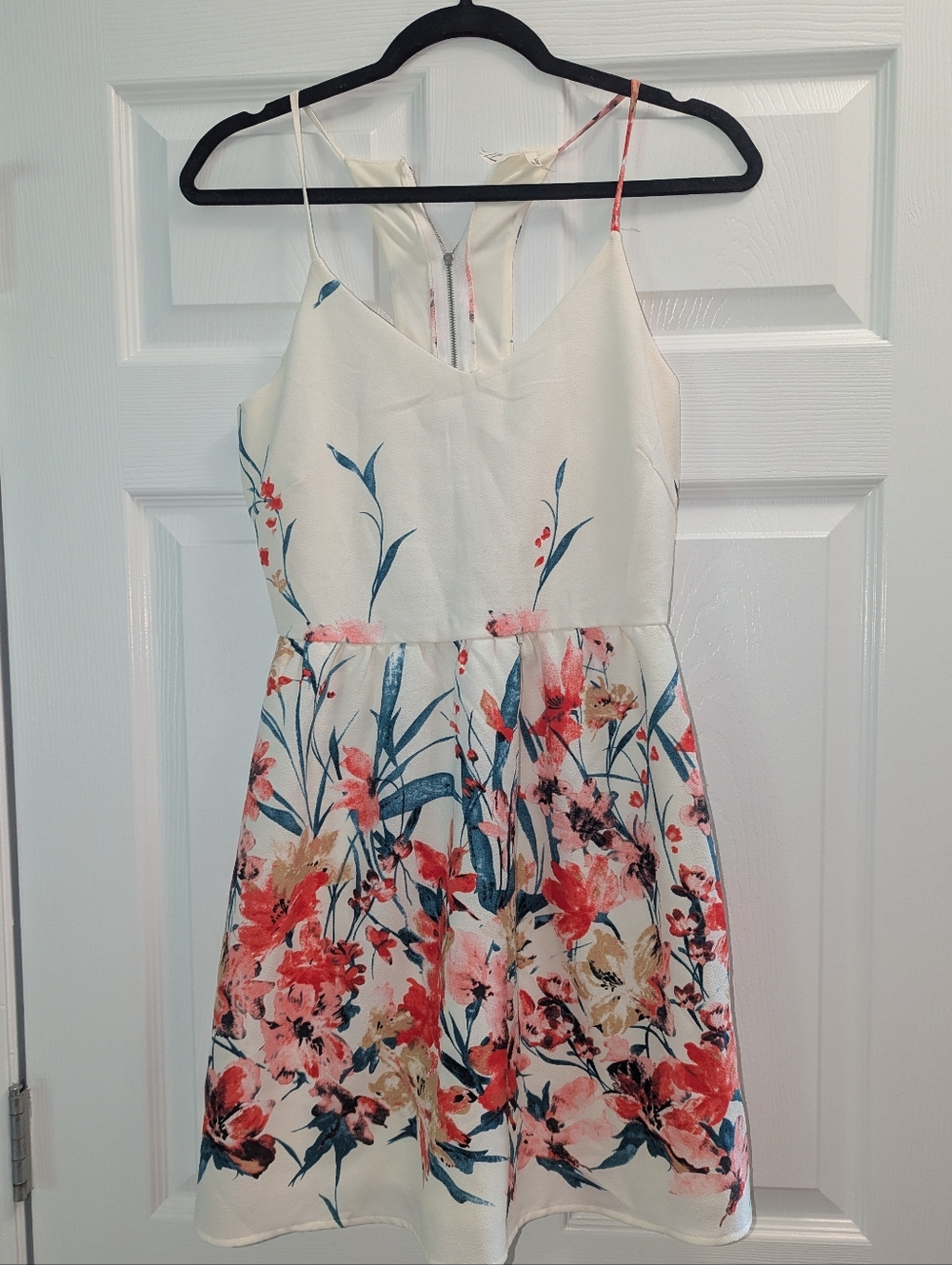 Pink Owl Floral Halter Fit And Flare Dress